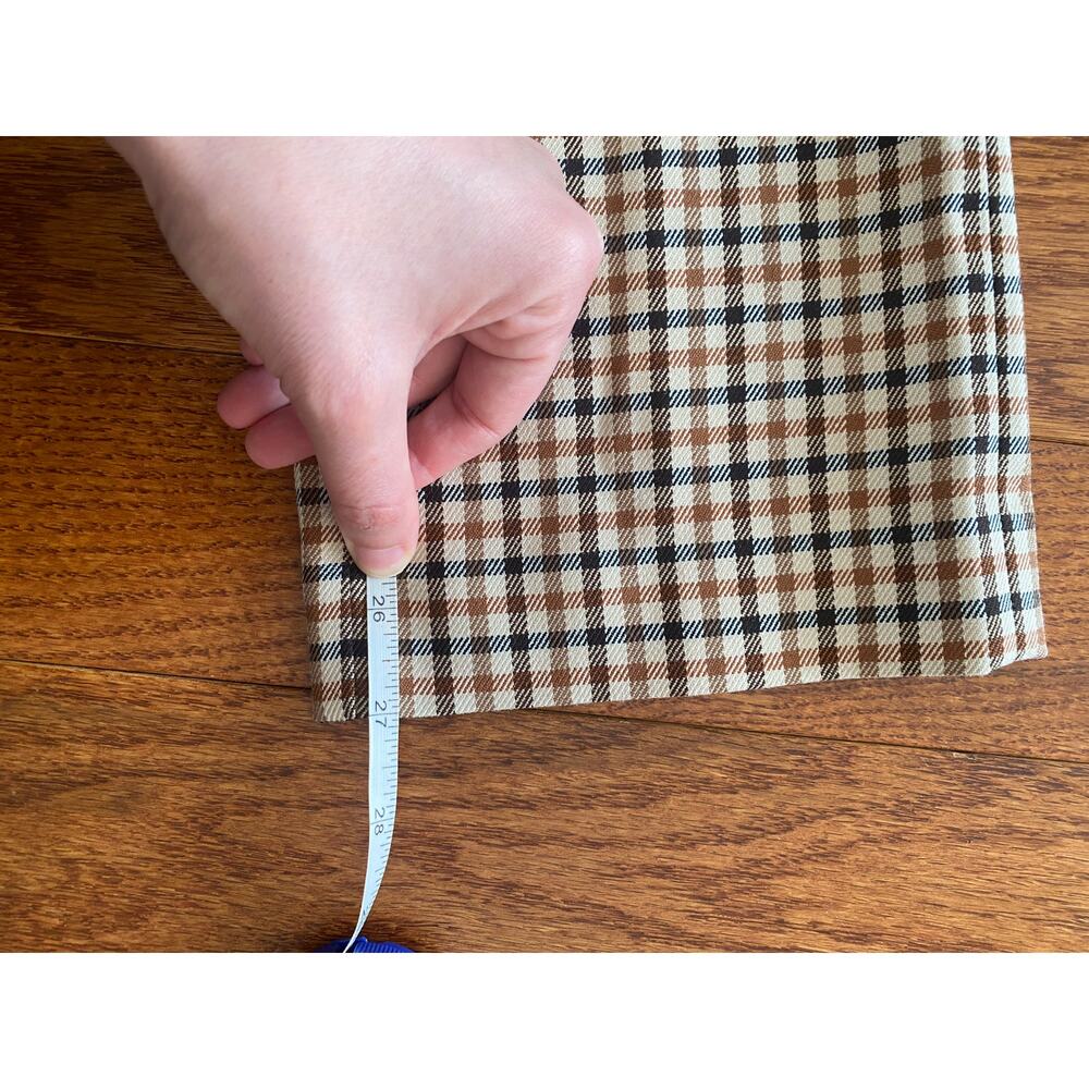 Sezane Cropped Checked Ankle Pants in Tan and Brown - Picture 12 of 14